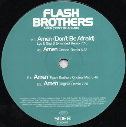 Flash Brothers : Amen (Don't Be Afraid) (12")