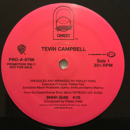 Tevin Campbell : Shhh (12", Promo)