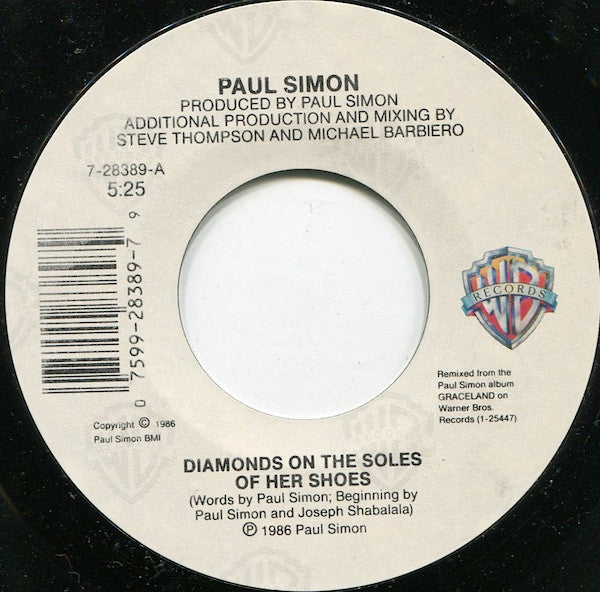 Paul Simon : Diamonds On The Soles Of Her Shoes (7", Single)
