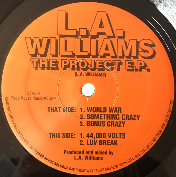 L.A. Williams : The Project E.P. (12", EP)