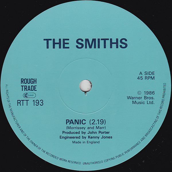 The Smiths : Panic (12", Single, EMI)