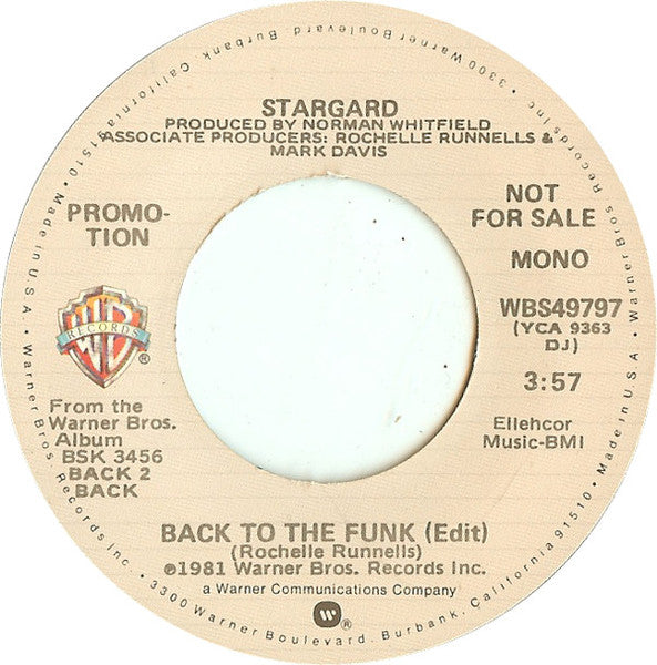 Stargard : Back To The Funk (7", Mono, Promo)