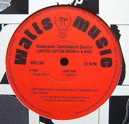 Rotterdam Termination Source : Rough Justice / Feyenoord (12", Ltd)