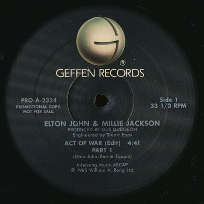 Elton John / Millie Jackson : Act Of War (12", Maxi, Promo)
