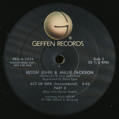 Elton John / Millie Jackson : Act Of War (12", Maxi, Promo)