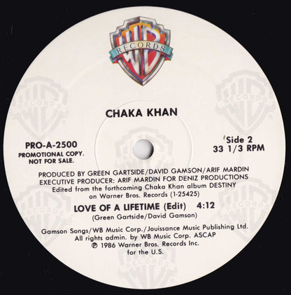 Chaka Khan : Love Of A Lifetime (12", Promo)