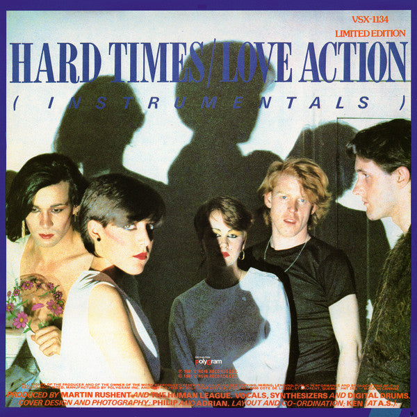 The Human League : Hard Times / Love Action (I Believe In Love) (12", Single, Ltd)