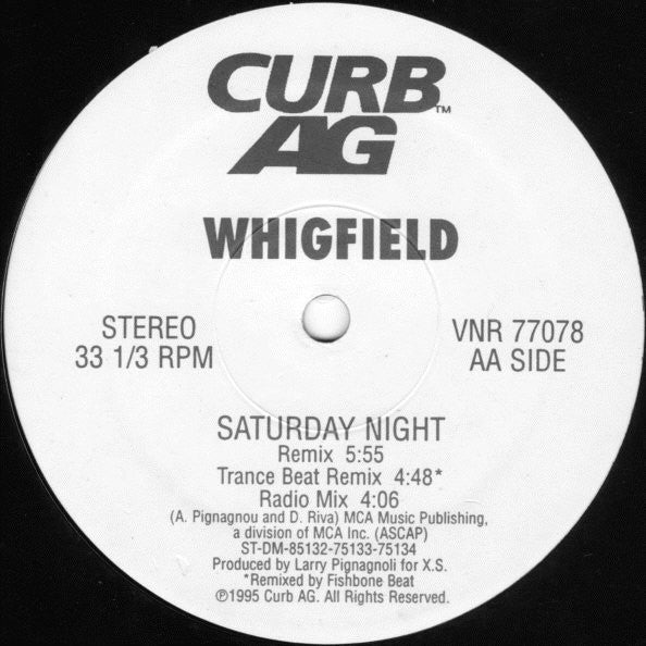 Whigfield : Saturday Night (12", Promo)