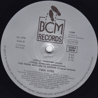 Twin Hype : For Those Who Like To Groove (12")