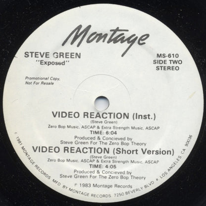 Steve Green : Video Reaction (12", Promo)