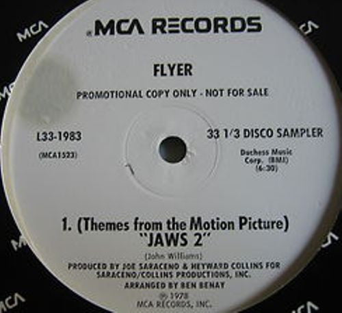 Flyer (5) : Jaws 2 (Themes From The Motion Picture) (12", Promo)