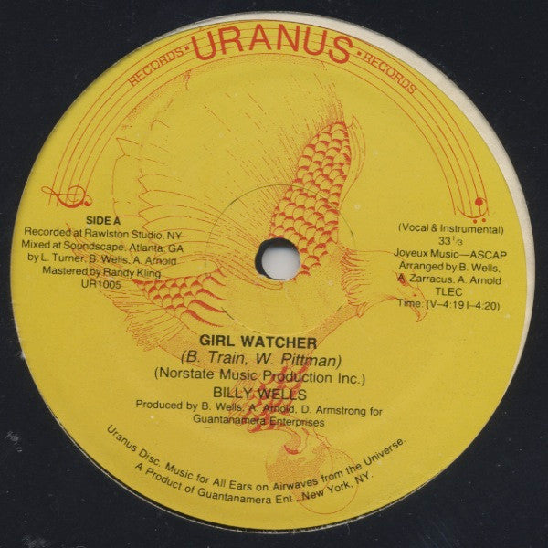 Billy Wells : Girl Watcher / Without Your Love (12")