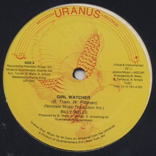 Billy Wells : Girl Watcher / Without Your Love (12")
