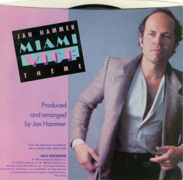 Jan Hammer : Miami Vice Theme (7", Single, Styrene, PRC)