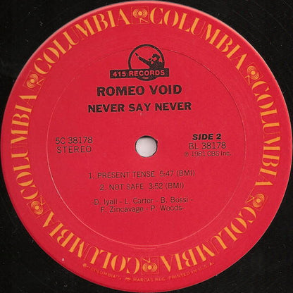 Romeo Void : Never Say Never (12", Car)