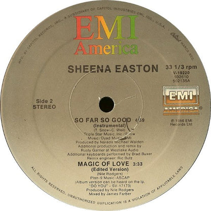 Sheena Easton : So Far So Good (The Red Mix) (12")