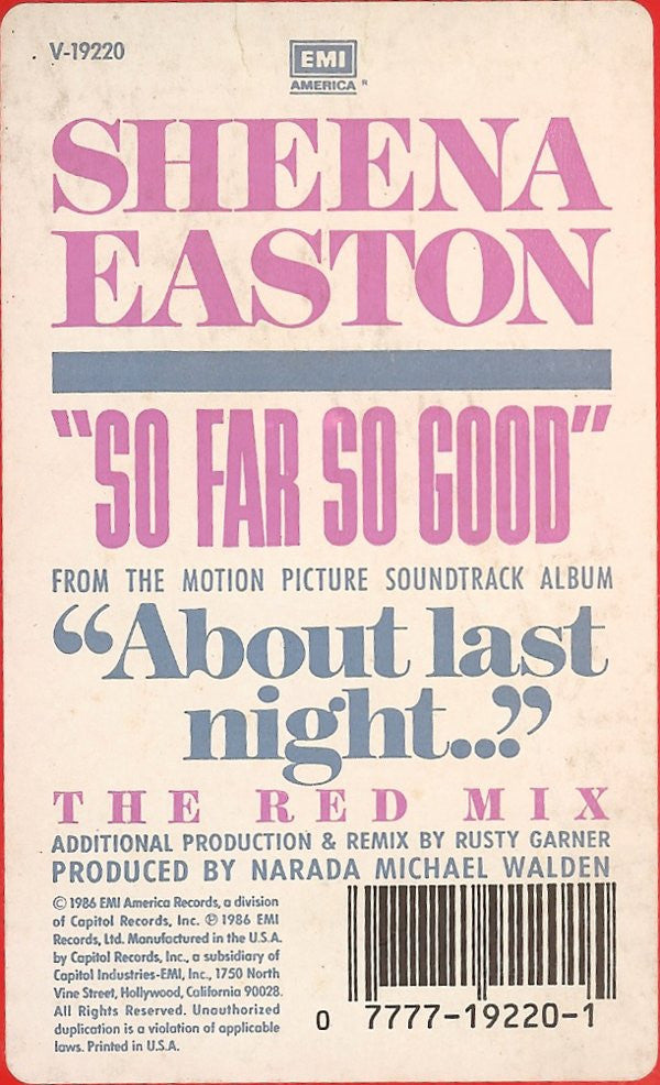 Sheena Easton : So Far So Good (The Red Mix) (12")