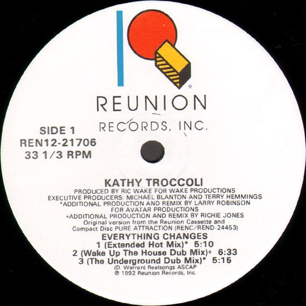 Kathy Troccoli : Everything Changes (12", Maxi)