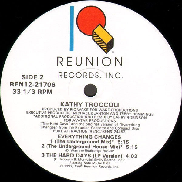 Kathy Troccoli : Everything Changes (12", Maxi)