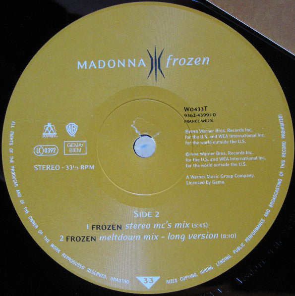 Madonna : Frozen (12", Maxi)