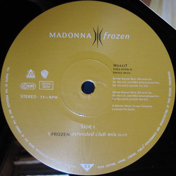 Madonna : Frozen (12", Maxi)
