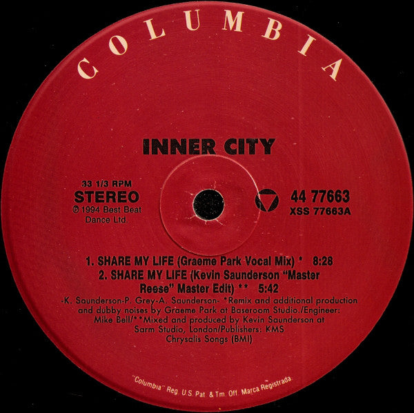 Inner City : Share My Life (12")