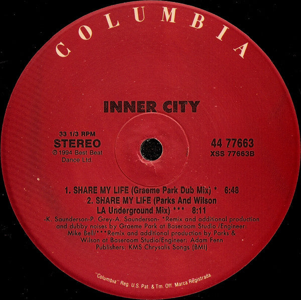 Inner City : Share My Life (12")