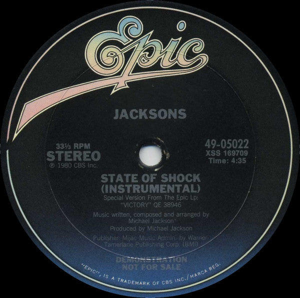 Jacksons* : State Of Shock (12", Promo)