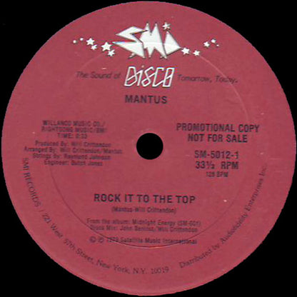 Mantus : Rock It To The Top / Midnight Energy (12", Promo)