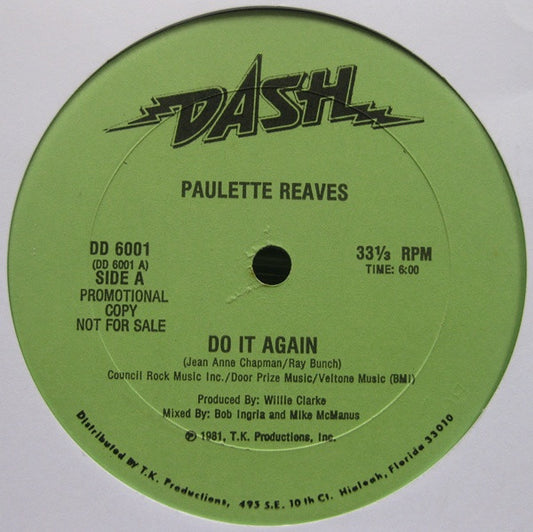 Paulette Reaves : Do It Again (12", Promo)
