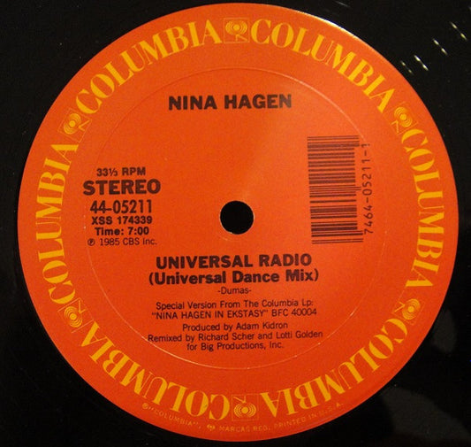 Nina Hagen : Universal Radio (12", Gen)
