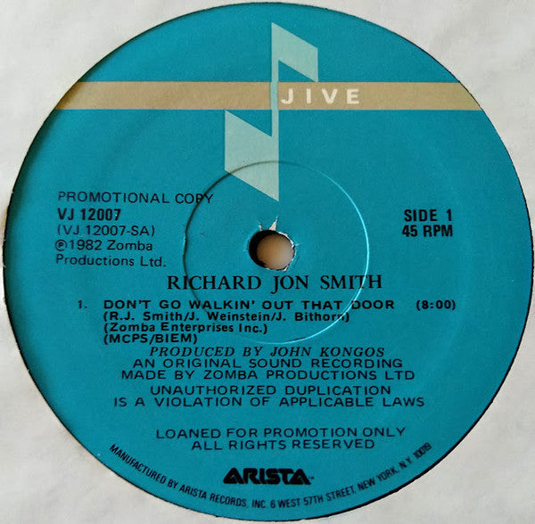 Richard Jon Smith : Don't Go Walkin' Out That Door (12", Promo)