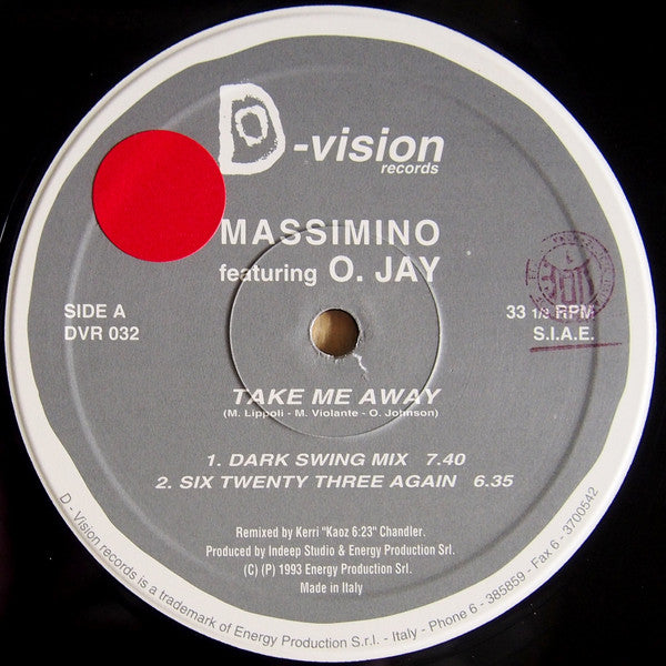 Massimino Lippoli Featuring O. Jay : Take Me Away (The Remixes) (12")