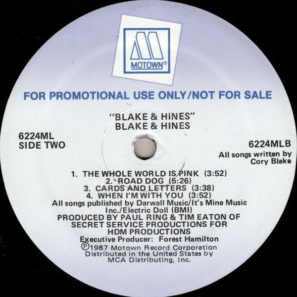 Blake & Hines : Blake & Hines (LP, Album, Promo)