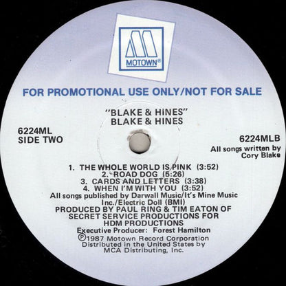 Blake & Hines : Blake & Hines (LP, Album, Promo)