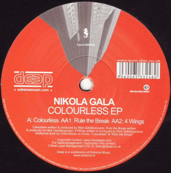 Nikola Gala : Colourless EP (12", EP)