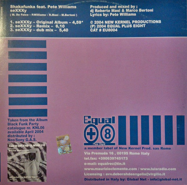 Shakafunka Feat Pete Williams (29) : SeXXXy (12")