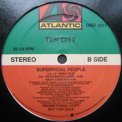 Ten City : Superficial People (12", Promo)