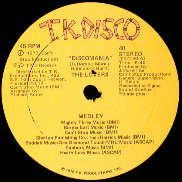 The Lovers (5) : Discomania (Medley) (12")