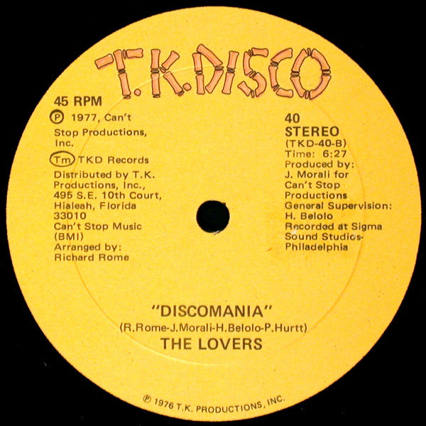 The Lovers (5) : Discomania (Medley) (12")