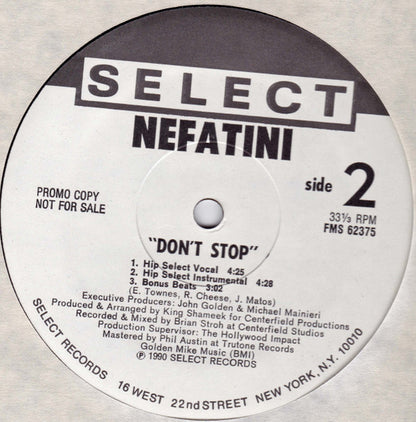 Nefatini : Don't Stop (12", Promo)