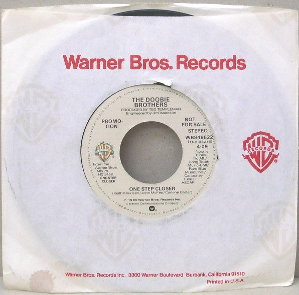 The Doobie Brothers : One Step Closer (7", Single, Mono, Promo, Los)