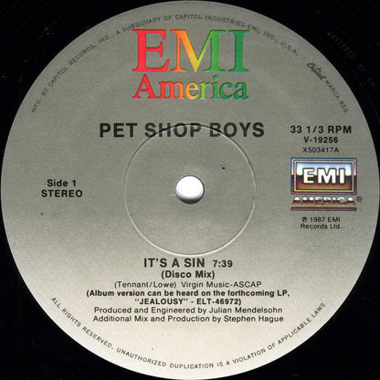 Pet Shop Boys : It's A Sin (12")