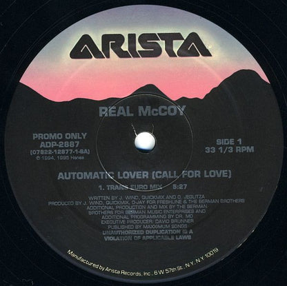 Real McCoy : Automatic Lover (Call For Love) (12", Promo)