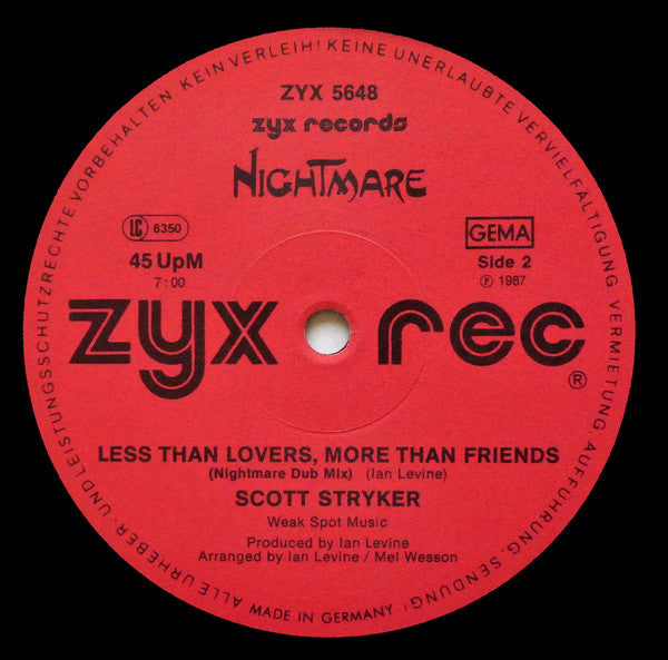 Scott Stryker : Less Than Lovers, More Than Friends (12", Maxi)