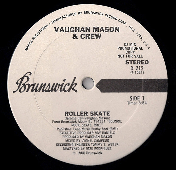 Vaughan Mason & Crew : Roller Skate (12", Single, Promo)