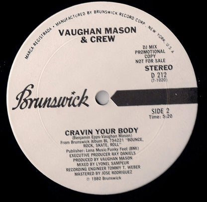 Vaughan Mason & Crew : Roller Skate (12", Single, Promo)