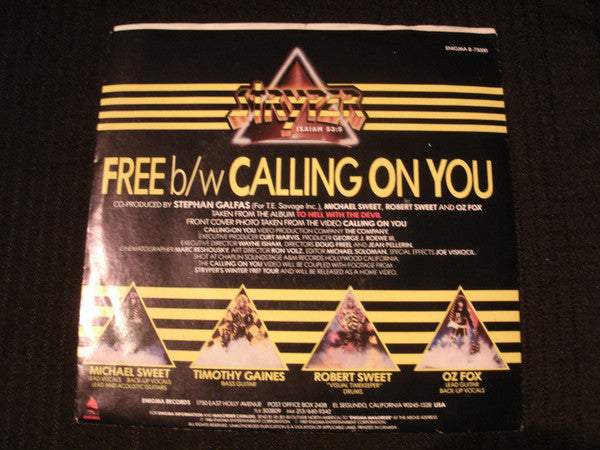 Stryper : Free (7", Single)