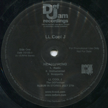 LL Cool J : Headsprung (12", Single, Promo)