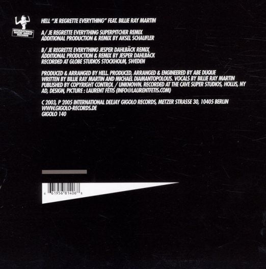 Hell Feat. Billie Ray Martin : Je Regrette Everything (12")